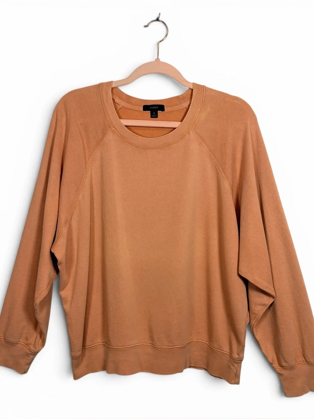 J.CREW Women’s Magic Rinse(TM) Lightweight Crewneck Sweatshirt Warm Taupe, MED - Picture 2 of 10